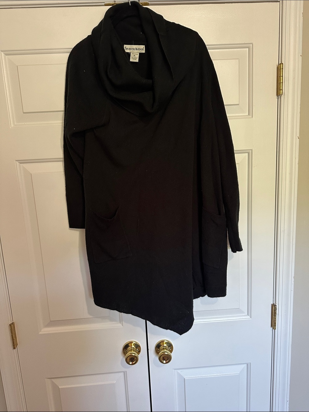 Seven7 Black Cowl Neck Sweater Top
